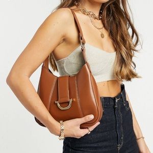 Brown Saddle Shoulder Bag